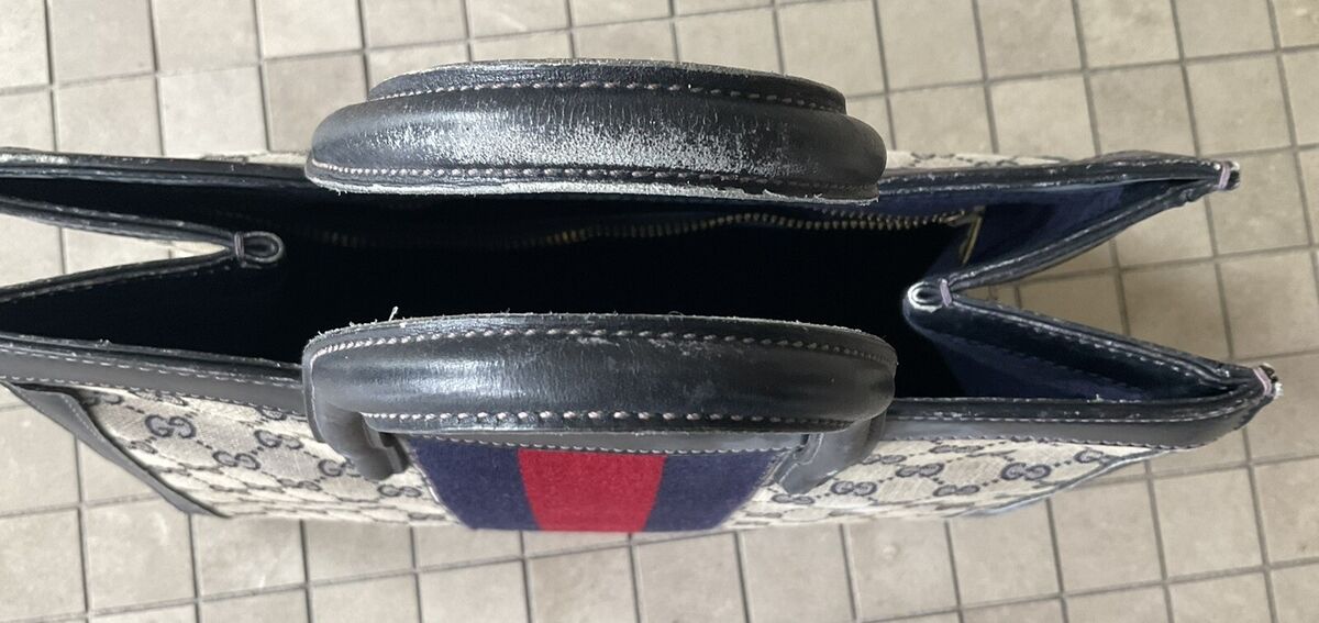 Rare Vtg 70s GUCCI Canvas GG Monogram Boxy Tote W/Leather Rare Vtg 70s GUCCI Canvas GG Monogram Boxy Tote W/Leather