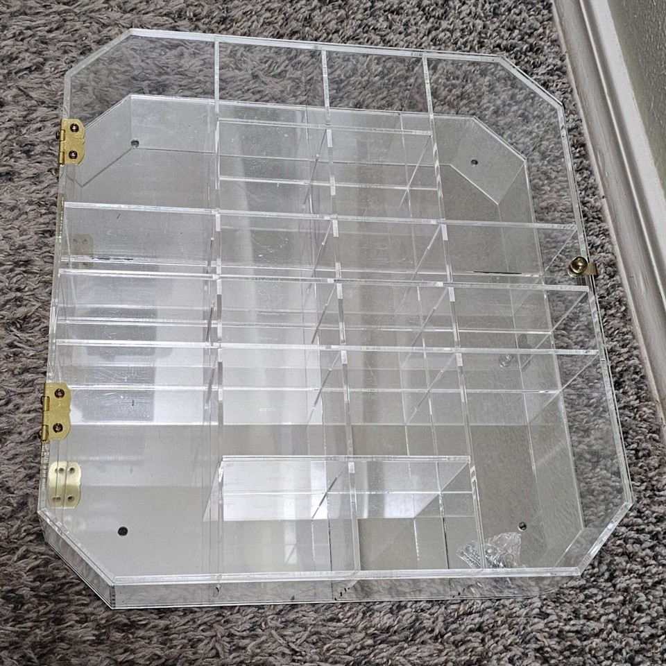 Vintage 1960s Lucite Acrylic Curio Display Case Octagonal