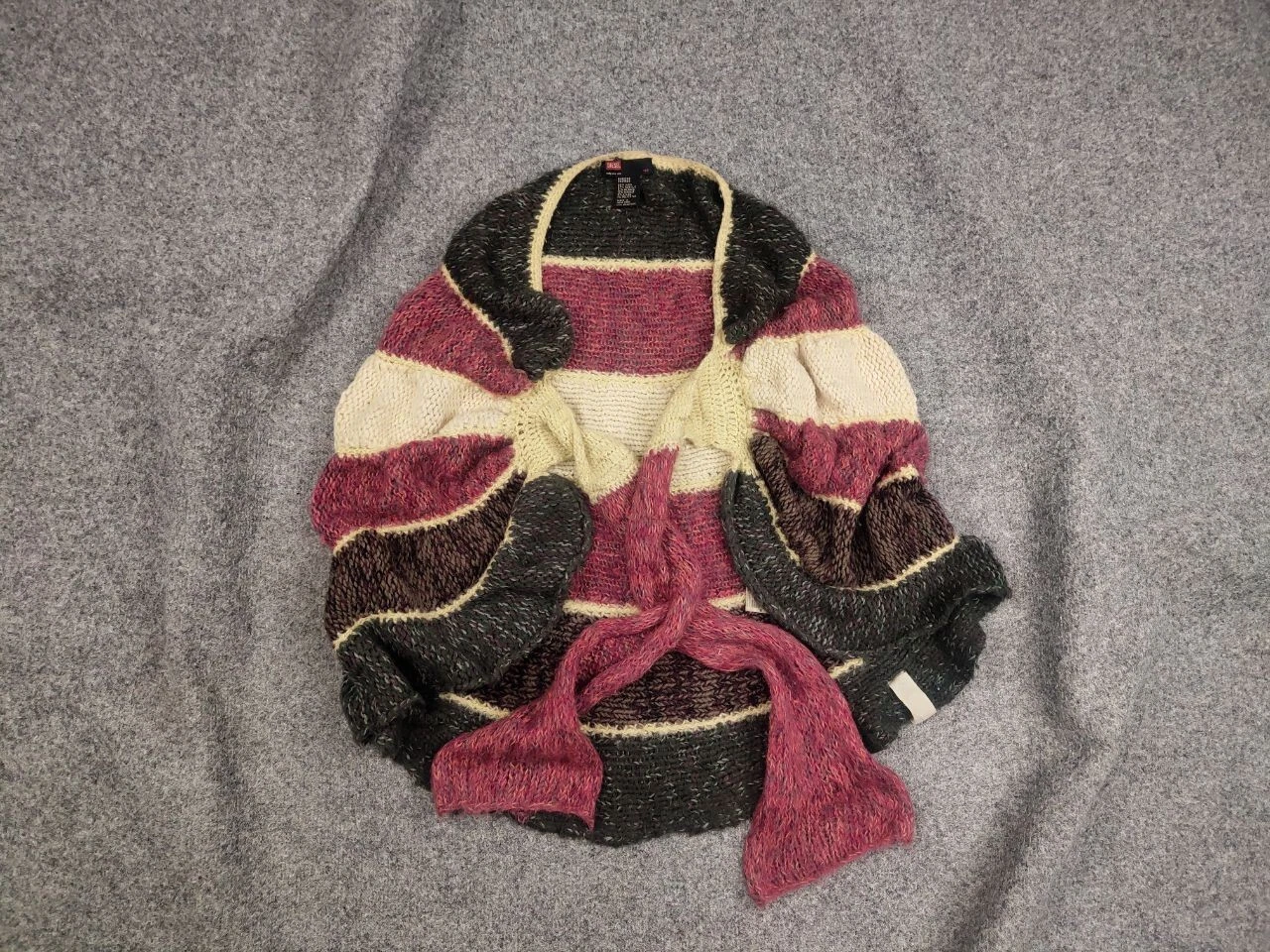 Vintage Diesel Hand Knit Multicolor Wool Mohair Blend Poncho sweater