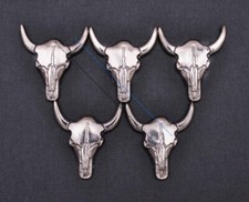 10X Western Cowboy Silver Bull Buffalo Skull Head Longhorn Leathercraft Concho
