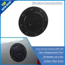 Carbon Door Gas Cap Fuel Filler Tank Cover Trim For Chevy Suburban Tahoe 2007-13