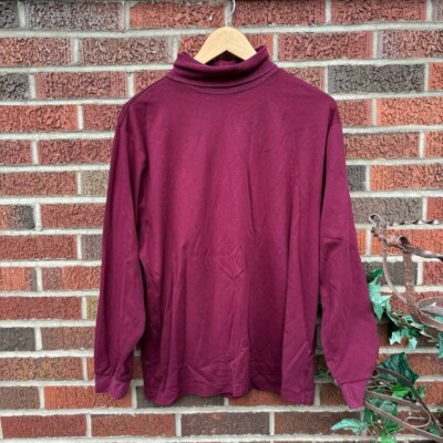 Eddie Bauer Burgundy Purple Turtle Neck Long Sleeve Top