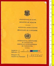 #47357 Egypt, Ministry of Health. International Certificates of Vaccination, boo