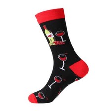Socks for Women Men Unisex Black Socks Red Wine Novelty Fun Gift UK 5-10.5