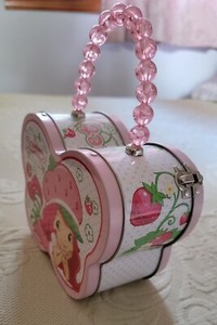 Strawberry Shortcake Sweet child embossed tint box purse pink beaded handle