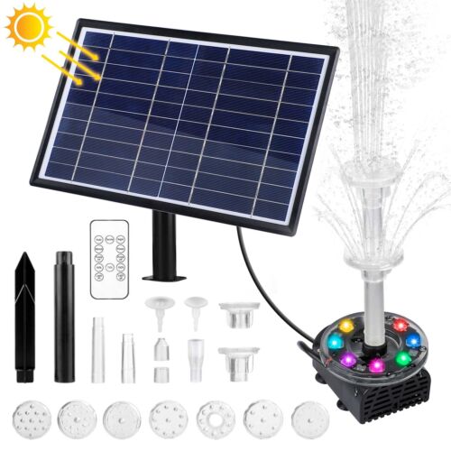 Solar Teichpumpe 10W 230/h Gartenteich Set Wasserspiel Teich Springbrunnenpumpe - Afbeelding 1 van 28