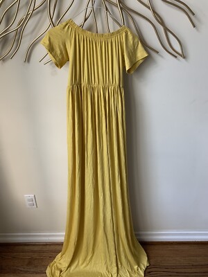maternity dress mustard yellow Womens Maternity Dress Summer Sleeveless Smocked Square Neck Ruffle Casual Boho Midi Dress Baby Shower Photoshoot Yellow S