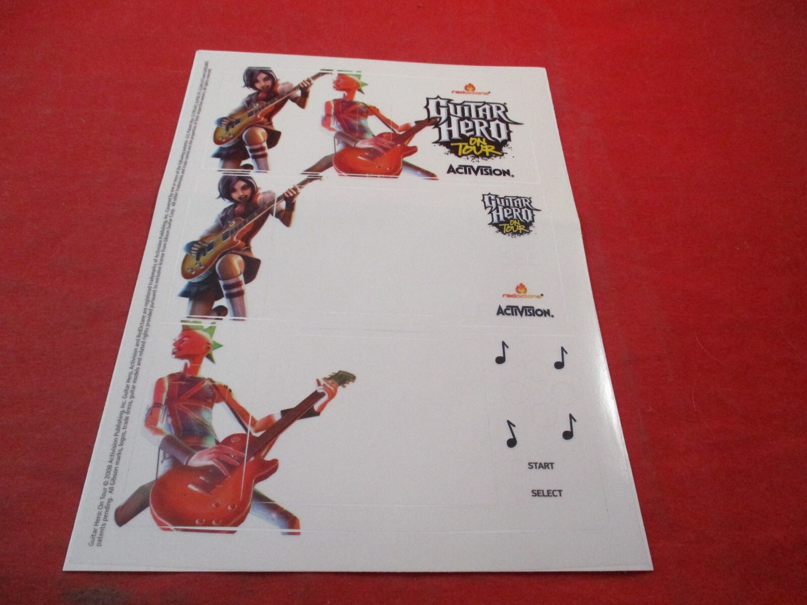 Guitar Hero On Tour Nintendo Magazine DS Promo System Console Skin Sticker-image