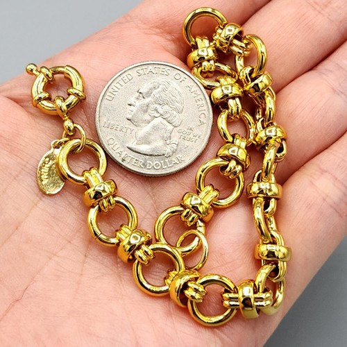 Bracciale Francesca Visconti maglia catena fantasia tono oro lucido 8" - Foto 9 di 9