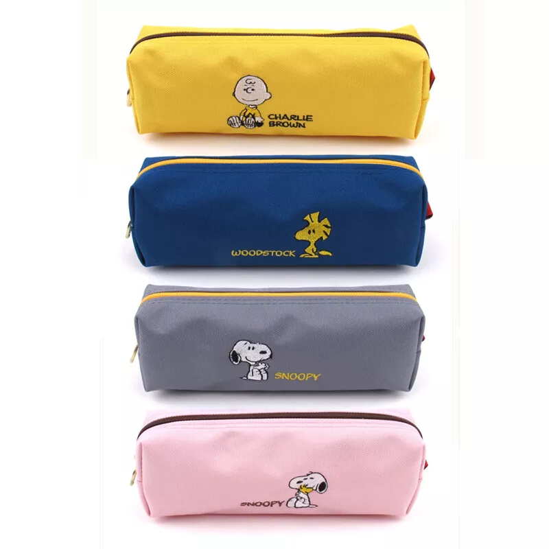 1x Peanuts Snoopy&Friends Slim Pencil Case Pen Stationery Zipper Bag  Organizer