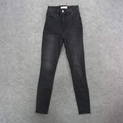 Madewell Jeans Women's 25 Black Dark Wash Curvy RoadTripper Skinny Jeans