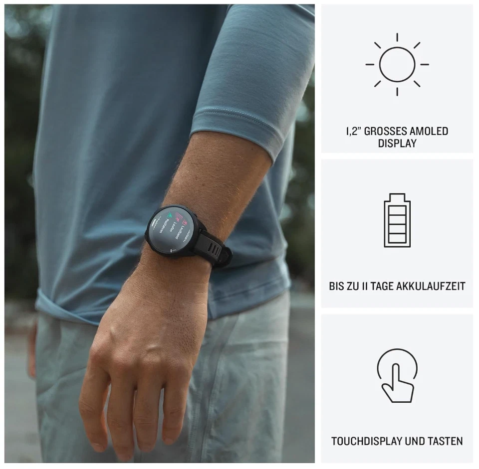 Garmin Forerunner 165 Laufuhr Smartwatch AMOLED GPS NEU OVP - Bild 3 von 4