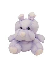 Europlay Nashorn Knautschi Puffalump Ballonseide 22 cm Retro Stofftier lila Rar