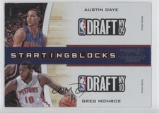 2010-11 Playoff Contenders Patches Austin Daye Greg Monroe #5 Rookie RC