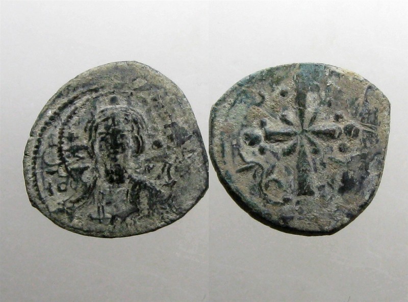 NICEPHORUS III / ANONYMOUS AE23 FOLLIS______Bust of Christ_____BYZANTINE EMPIRE