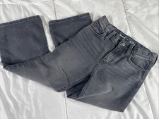 Old Navy Girls High Rise Baggy Wide-Leg Black Jeans Denim Size 8 Adjustable