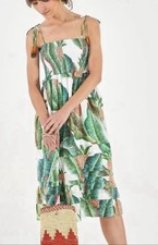 Farm Rio Forest Palm Midi Dress Tropical Pineapple Print