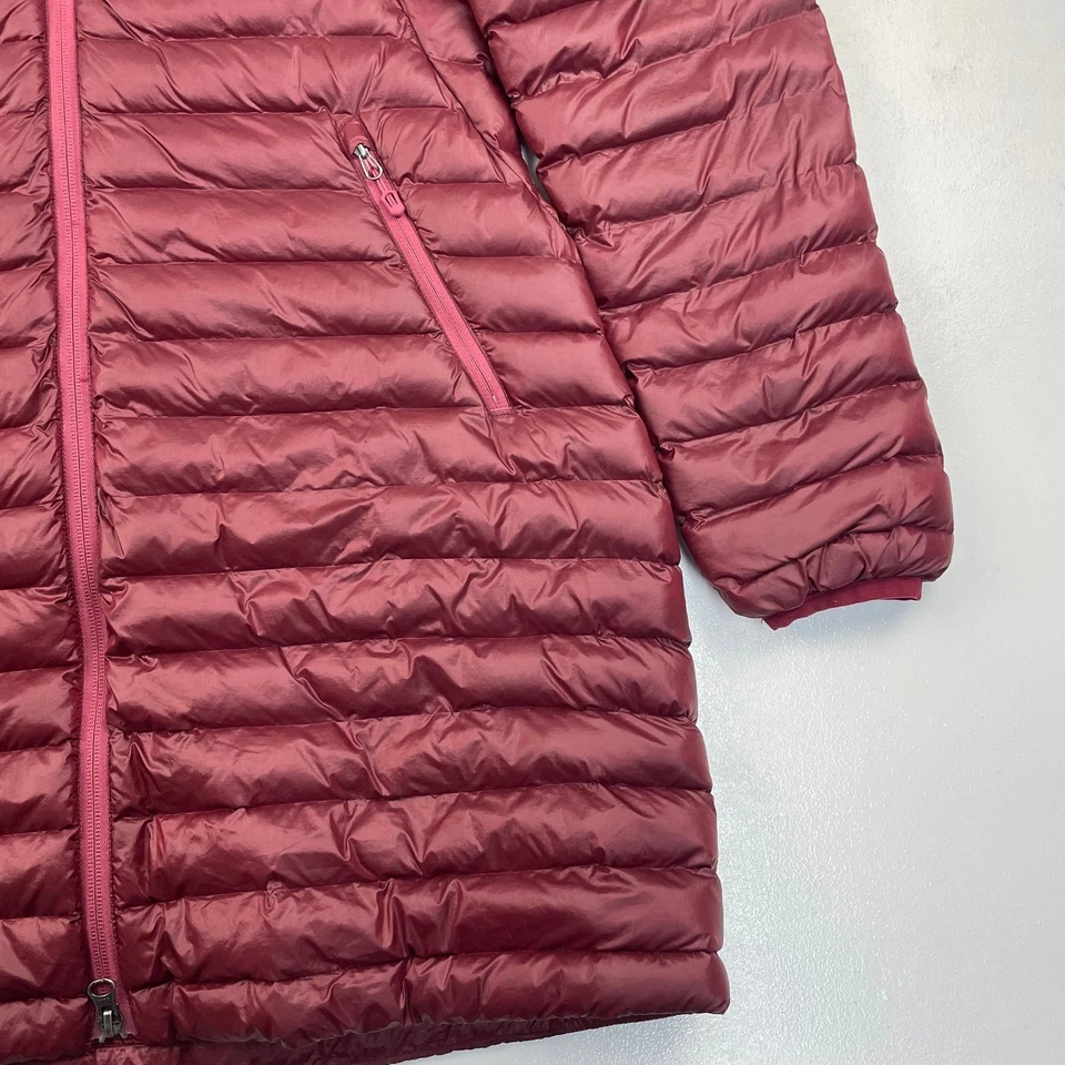 Marmot Women's Puffer Jacket Long Hooded Burgundy Coat Mid-Length Size M - Image 4 of 4