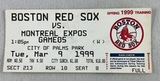 MLB 1999 03/09 BOSTON RED SOX vs. MONTREAL EXPOS Spring Training Ticket