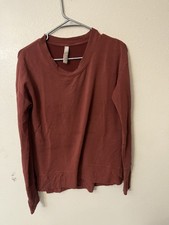 Athleta Sweatshirt Women Size XS Maroon Modal Blend Pullover Sweater