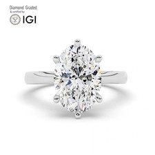 Oval Solitaire Labgrown Diamond Engagement Ring Platinum 5 Ct