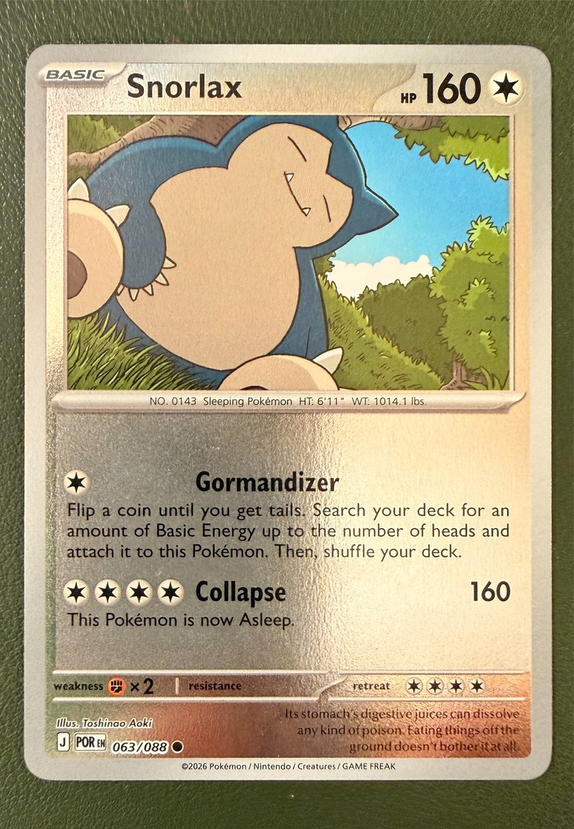Pokemon TCG Snorlax 63/88 Perfect Order Reverse Holo NM | eBay