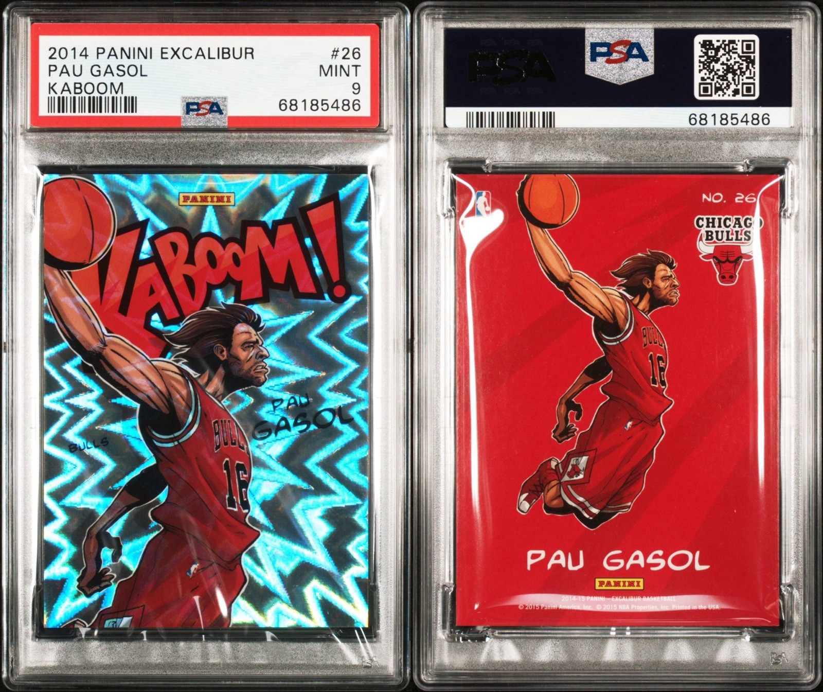 2014-15 Panini Excalibur - Kaboom Pau Gasol Kaboom PSA mint 9 - Pop 3