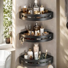 Corner Shower Caddy Shelf Bathroom Wall Mounted Storage Rack Holder with Hook