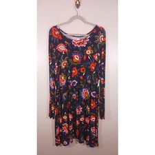Old Navy Floral Knit Midi Dress XXL Long Sleeve Stretch Plus NWT Soft Casual
