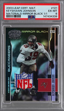 2003 Leaf Certified Keyshawn Johnson Mirror Black 1/1 Game-Worn NFL Shield Patch