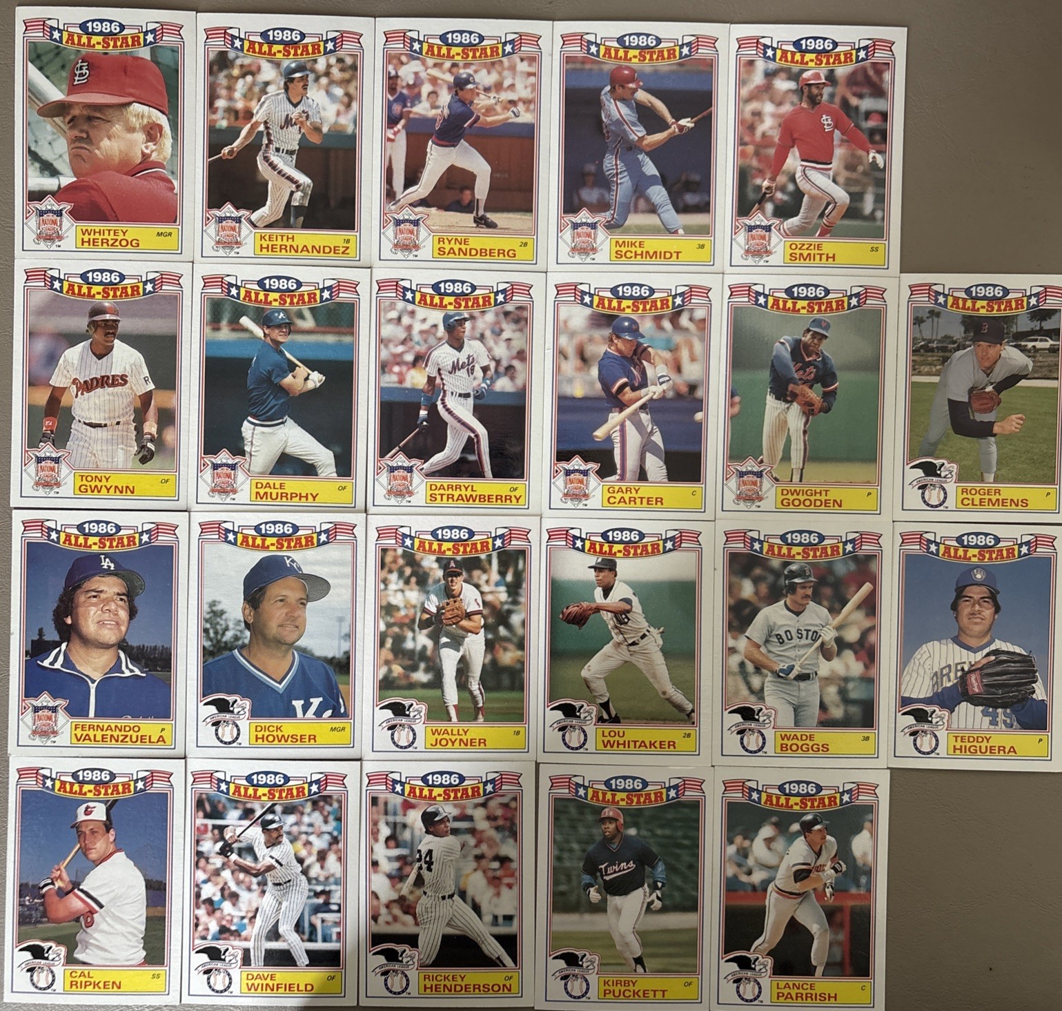 1986 TOPPS ALL STAR SET OF 22 CARDS "1987" GLOSSY ALL-STARS