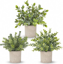3 Pack Fake Plants Artificial Plants for Office Bathroom Decor