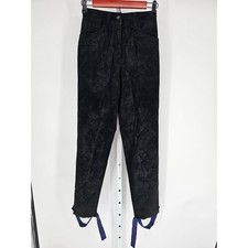 Vintage Ann Taylor Women's Black High Rise Button Closer Suede Pant Size 2P