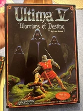 Ultima V Warriors of Destiny Apple II IIe IIc RPG big box with coin cloth map