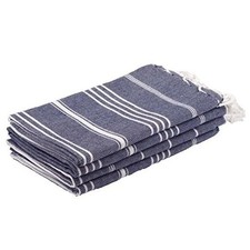  Towels Turkish Hand Towel Set of 4 - ( Navy Blue ) for Pack of 4 Mignight Blue