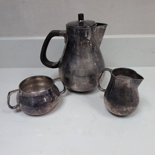 Vintage Sheffield Silver Plated Matching Tea Set Teapot, Milk Jug, Sugar Bowl 