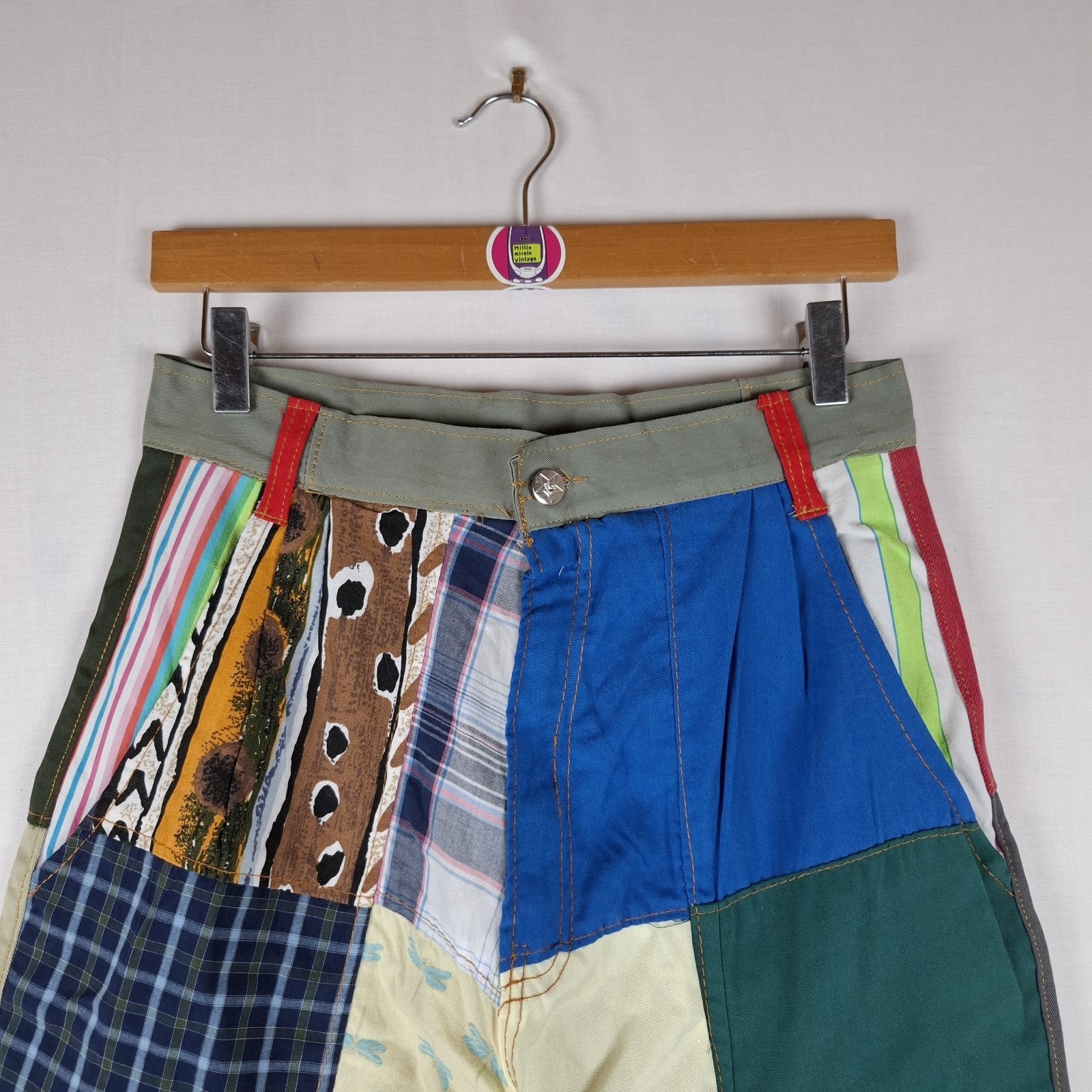 Upcycled Patchwork Wide Leg Trousers Zero Waste F… - image 2