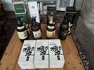 Japanische Whiskeysammlung (Yamazaki, Hakushu, Hibiki)