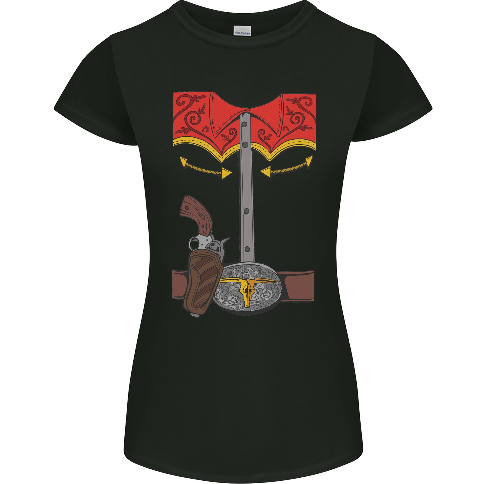 Disfraz De Vaquero Elegante Para Mujer T-Shirt Corte Petite