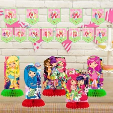 STRAWBERRY SHORTCAKE PARTY SUPPLIES BIRTHDAY DECORATION TABLEWARE THEME IDEAS