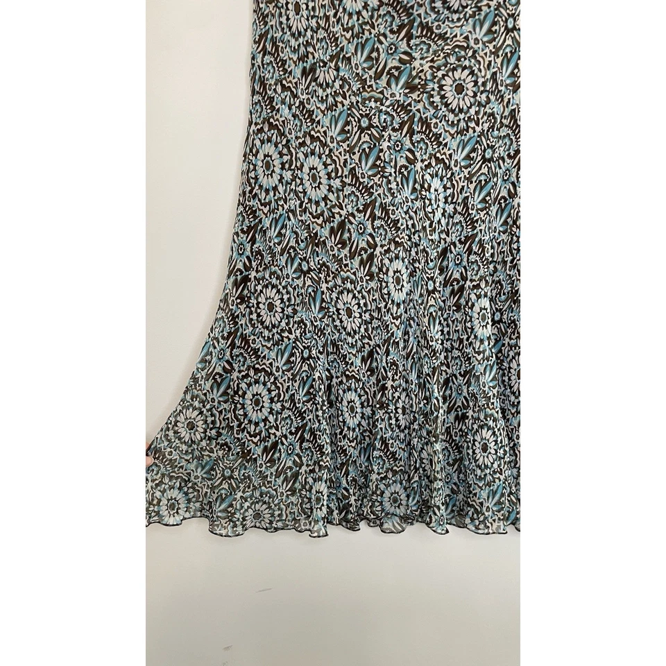 Bob Mackie 真丝裙可穿戴艺术女式 16 码弹性腰生菜下摆 Y2K — 第 3/4 张图片