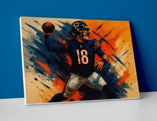 Caleb Williams Poster or Canvas - Caleb Williams Chicago Bears Painting Wall Art