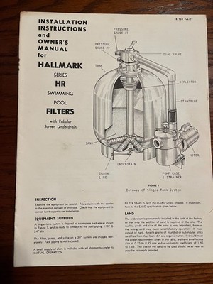 Hallmark Pool Corporation Installation/Maintenance Instructions/Owners Manual