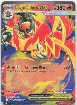 メガエンブオーex 台湾版　Mega Emboar ex Mega Emboar ex Holo Double Rare ME: Ascended Heroes 031/217 NM | eBay