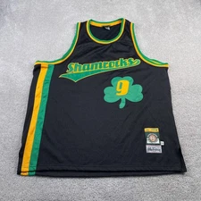 Stall and Dean Shamrocks Jersey Mens 52 Black Rucker Vintage Basketball