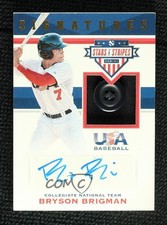 2017 Panini USA Baseball Stars & Stripes Buttons 6/8 Bryson Brigman #88 Auto v3r