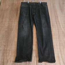 Levi's 505 Regular Fit Straight Leg Jeans Faded Black Denim Men's 38x30