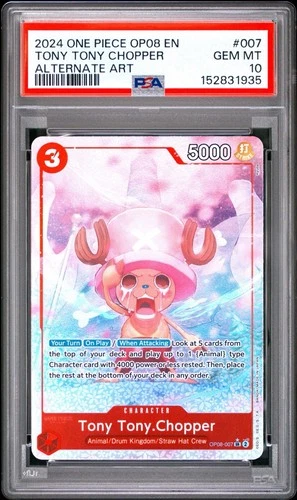 2024 ONE PIECE OP08-TWO LEGENDS ALTERNATE ART #007 TONY TONY CHOPPER PSA 10