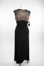 Black Studded Sheer Neckline Gown from Xscape - Size 6