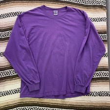 Men's Vintage 90's Gap Blank Purple Long Sleeve Pullover Shirt Sz Large USA Made